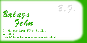 balazs fehn business card